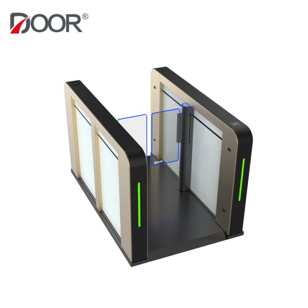 Logo Printing Waist High Turnstile Gates With Floor Plates Cut Sheet