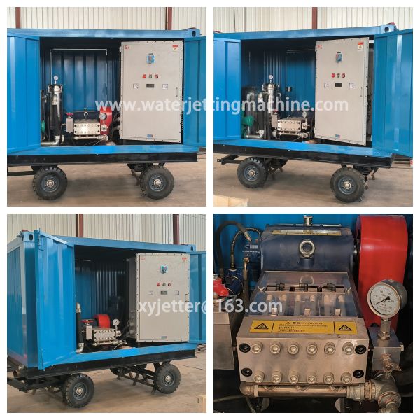 90kw Explosion-proof Motor-driven 1000bar 15000psi High Pressure Water Jetting Machine Industrial Pipe Cleaning Equipment