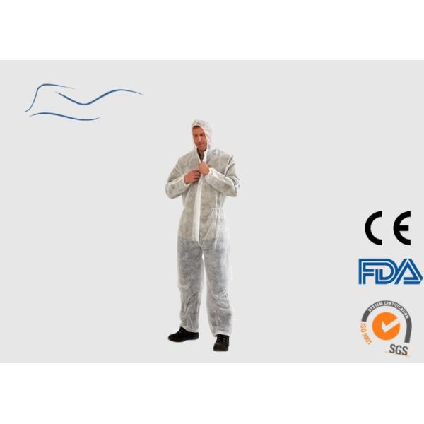 PP Painting Protective Clothing , Disposable White Painters Overalls