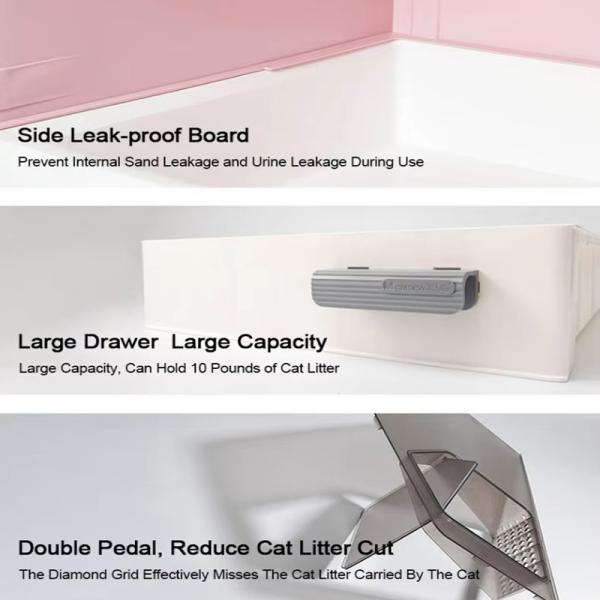 Convenient Practical Plastic Cat Toilet With Litter Scoop