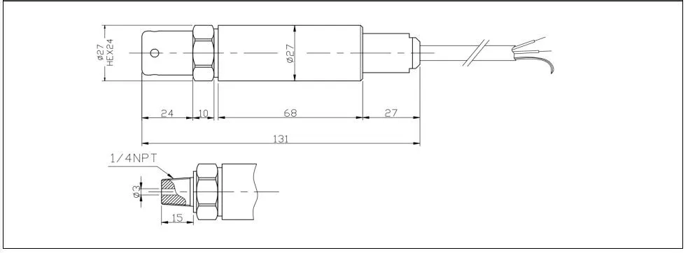 316L Stainless Steel IP68 Liquid Level Transmitter with 0.25% Accuracy for Oil and Water Pressure Measurement