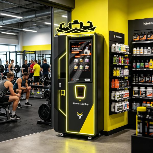 Protein Powder Vending Machine with Automatic Mixing, Self Cleaning System & Adjustable Protein Dosage for Gym Use