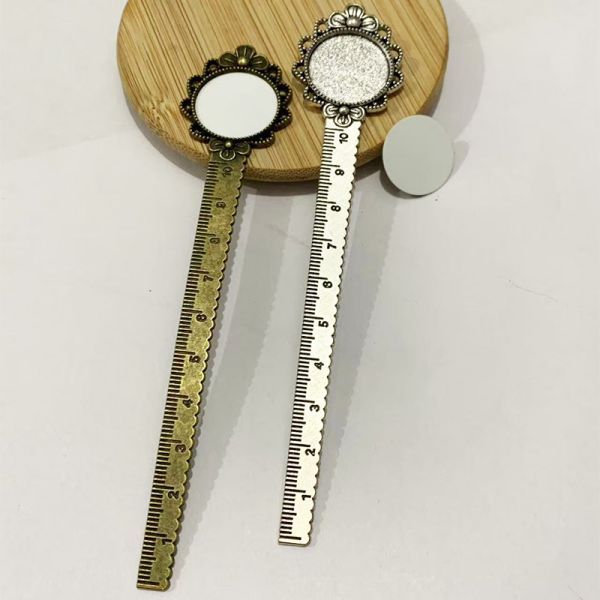 Sublimation Ruler Bookmark Base Tray Cabochon Base Blanks Settings And Glass Cabochon Cameo DIY Jewelry Making Accessories