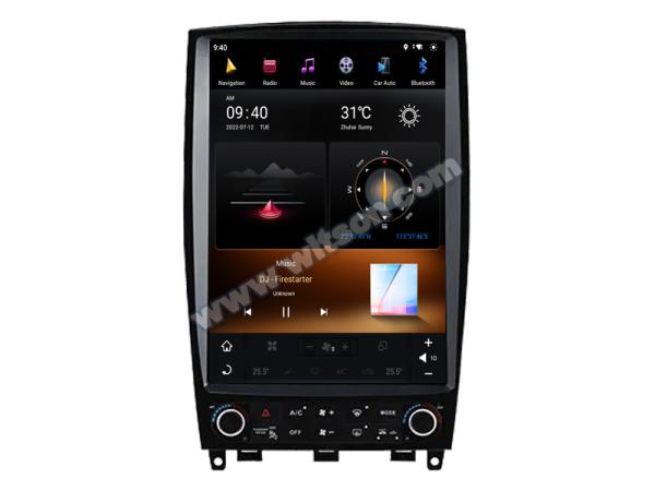 Écran Android Vertical Tesla 12.1 pour Infiniti EX25/EX30/EX35/EX37/QX50 2007-2017, Système multimédia stéréo GPS Carplay pour voiture