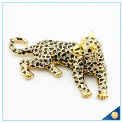 Panther Shape Trinket Box Hand Painted Enamel Crystal Trinket Box SCJ052-2