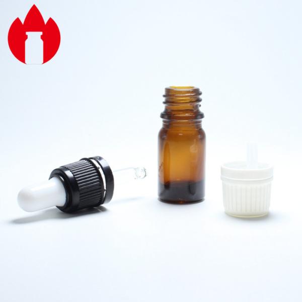 Янтарные стеклянные бутылки эфирного масла 5ml с крышкой капельницы