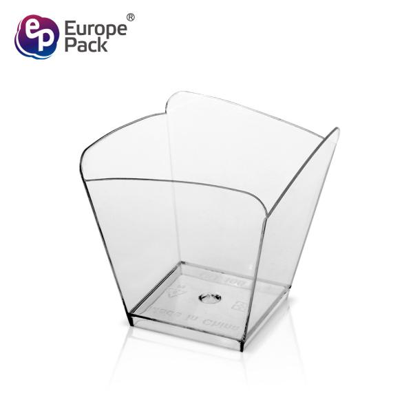 Wholesale mini disposable pudding jelly ps tasting cup plastic mousse square plastic ice cream cup