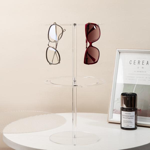 Elegant 2 Layers Sunglasses Display Stand Rack 360 Degree Rotating Glasses Holder