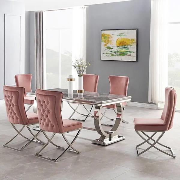 Modern Design Velvet Upholstered Dining Room Furniture Chair