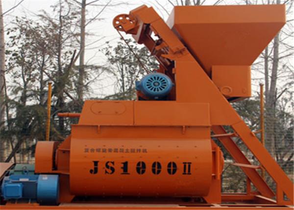 Electric Motor Double Shaft Concrete Mixing Equipment  1000L For Industrial  Concrete Projects