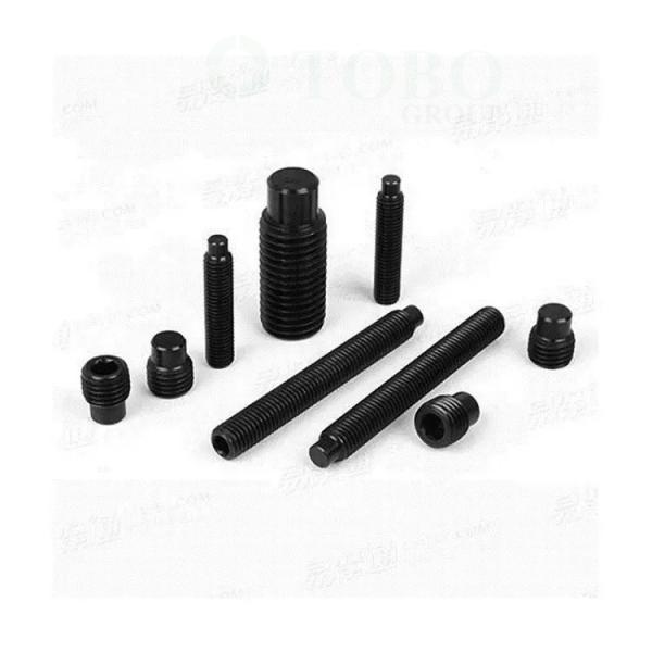 DIN915 o aço de liga preto do óxido 45H da categoria 12,9 encanta os parafusos da larva do soquete com ponto do cão