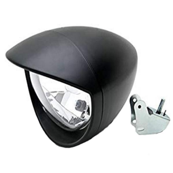 8.5 L x 7.75 W x 6.5 H Black/White Motorcycle Headlight for Touring Chopper Cruiser