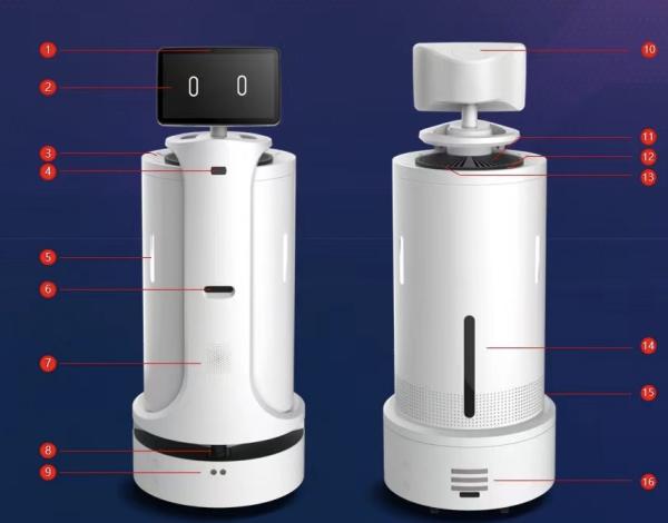 OEM Ultraviolet Disinfection Spray Robot 1500ml H Automatic Shopping Mall