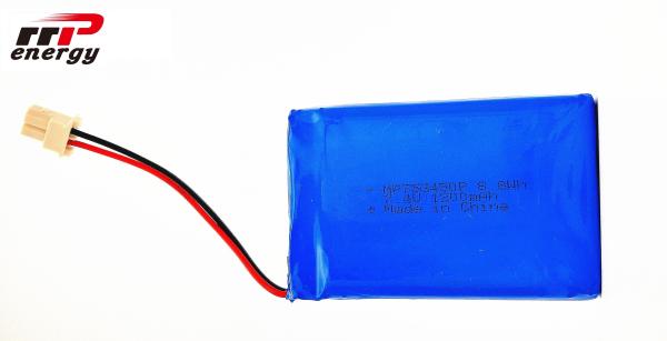 bloco da bateria de Lipo do poder superior de 753450P 8.8W 7.4V 1200mAh para a bomba de peito elétrica com UL, CB, certificaiton do KC