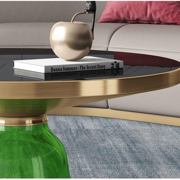 Toughened Bell Blown Glass Coffee Table 35cm High Antiwear