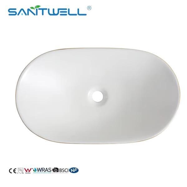 Boat Top Quality Shape Bathroom Sink Wholesale Price Ceramic Oval Wash Basin Above Counter Basin