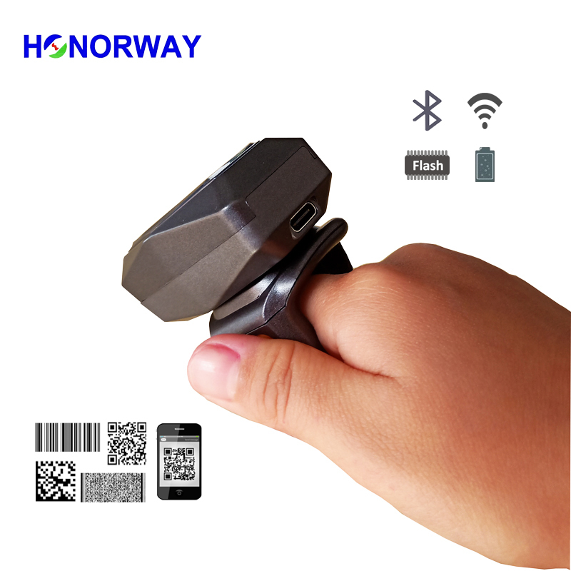 Bluetooth 2.4G Wireless Hands-free Rechargeable Finger Ring Portable Barcode