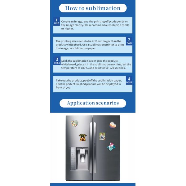 Wholesale Sublimation Blank Promotion Personalize Ceramic Blank Custom Sublimation High Quality Diy Fridge Magnet
