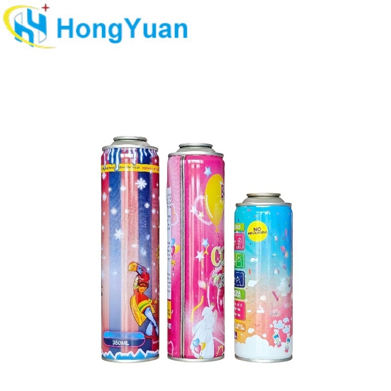 Custom Printed Empty Party Streamer Spray Aerosol Tin Can Wholesale Packaging