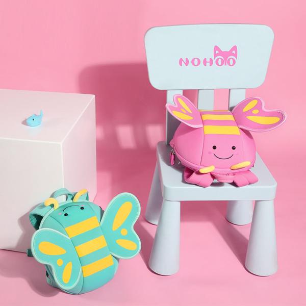 Nohoo factory price blue butterfly 3D cartoon backpack preschool neoprene Backpack for girls