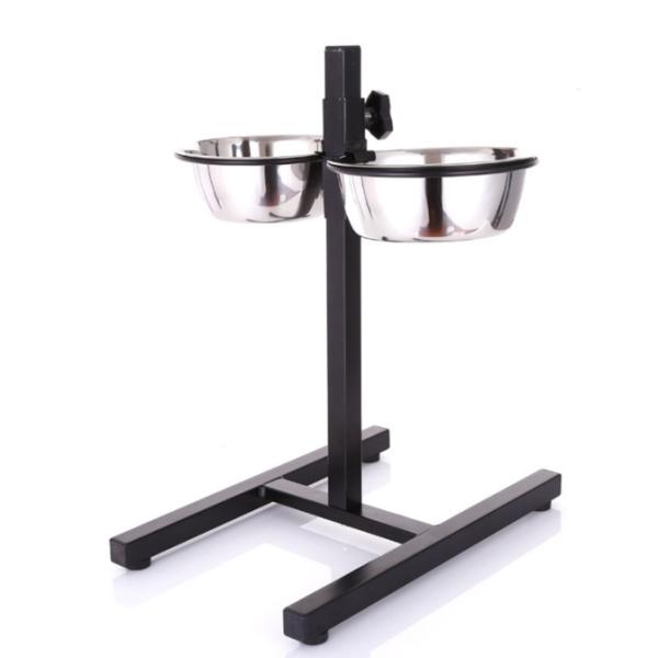 Повышенный набор стойки обедающего кошачьей еды & воды фидера любимца собаки поднятый шарами