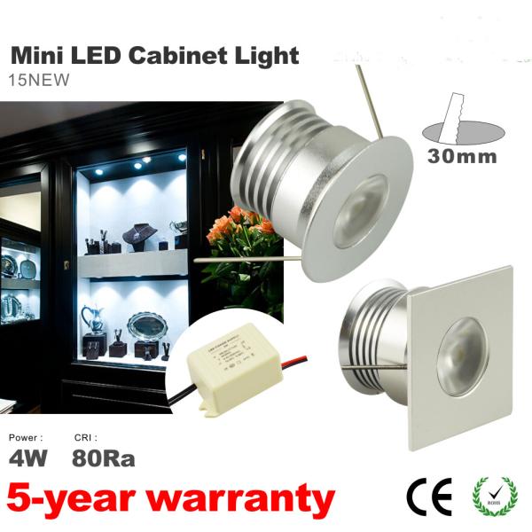 Mini 4W LED wine cabinet showcase lighting LED Recessed light 12V DC/AC, 85-277VAC