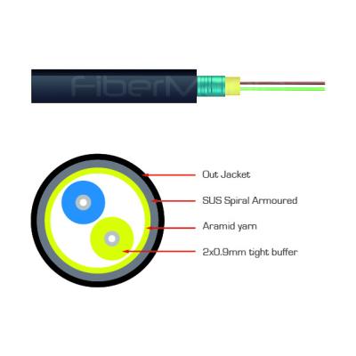 GJYWFJH Optical Fiber Cables Indoor / Outdoor Single Mode Armored Fiber Optic Cable