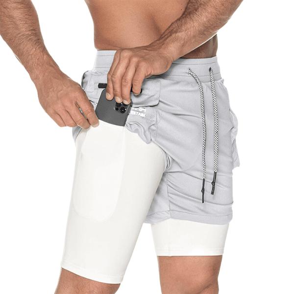 Custom Gym Workout Shorts Men Gym Quick Dry Short 2 in 1 Inseam Athletic Men Compression Jogger Shorts for Men With Phone Pocket