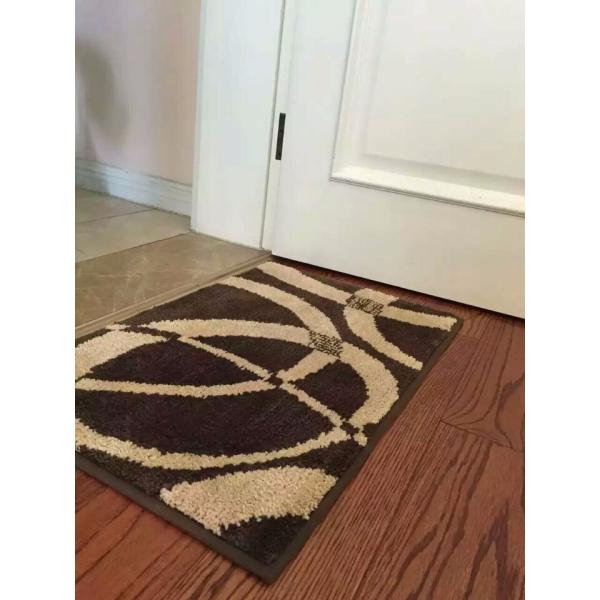 Bricks pattern plain color shaggy bath room mat