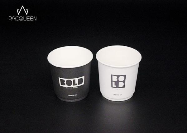 Full Ink Coverage Black White Disposable Drinking Cups Eco Friendly For Hot Drinks