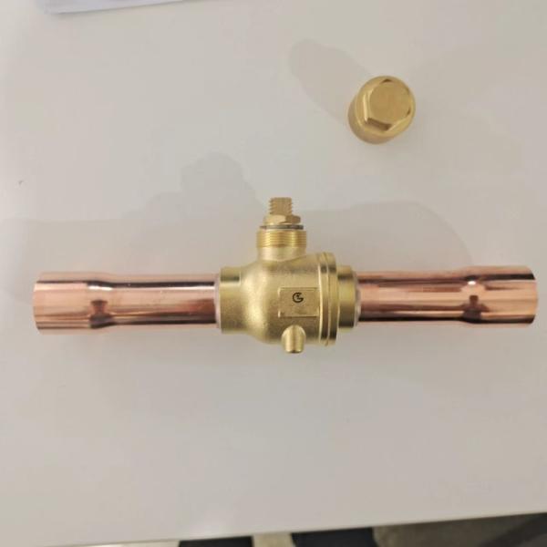 Brass 3/8 Refrigeration Ball Valve Precision Adjustment DN4 Valve Two Handles For 0~4.5 MPa