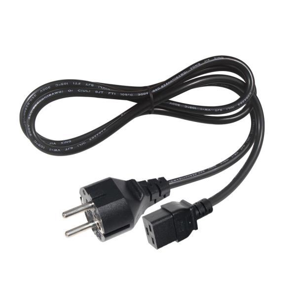 EU CEE7/7 3ピン電源コード、ストリップワイヤー付き 220-240V