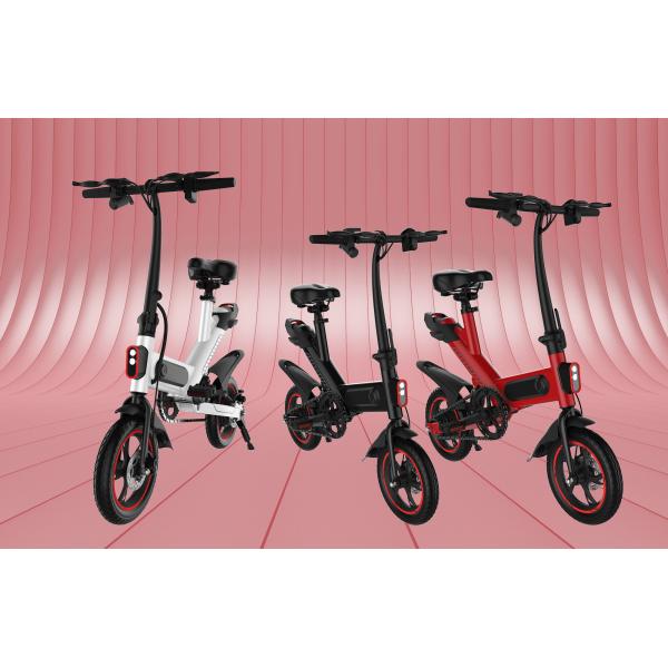 Female Small Folding Electric Bike , Portable Electric Bicycle Ergonomics Design