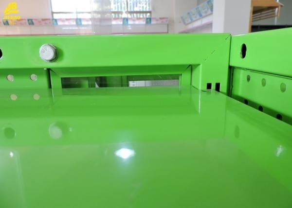 40KG/Layer 900x450x1260mm Size Supermarket Steel Racks Light Green Four Columns