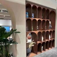 Arched Metal Decorative Shelves Fashion Brown Metal Display Shelf