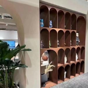 Arched Metal Decorative Shelves Fashion Brown Metal Display Shelf