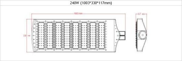 240W Square Plaza Dimmable LED Street Lights 2700K - 6500K High Brightness