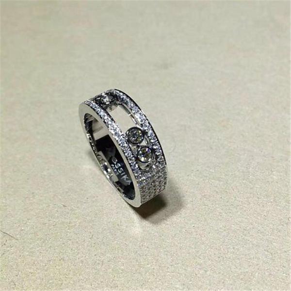 Luxury jewelry Luxury Jewelry Three drill sliding ring material 18k white gold yellow gold rose gold diamond ring
