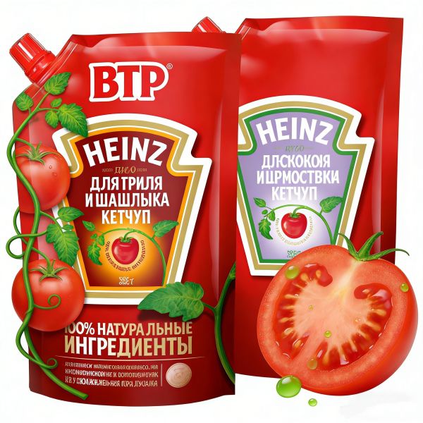 Custom Printed Food-Grade Ketchup Pouches with Spouts Leak Proof Squeezable Resealable for Home Cooking and Retail Sales