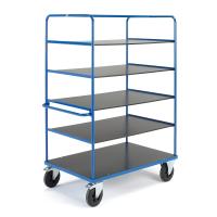 Metal Fab 600KGS 5 Tier Storage Trolley Rubber Wheels With Brake
