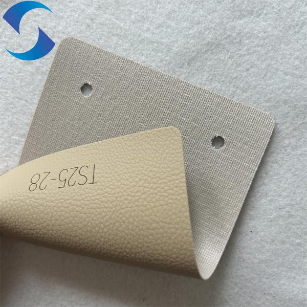 Synthetic Leather source factory eco-friendly PVC leather dark beige for car seat