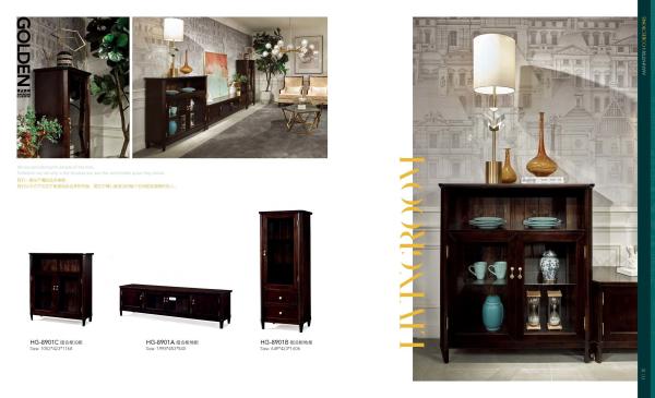 Light luxury furniture of living room Solid wood TV stand Wall cabinet unit set with Coffee table
