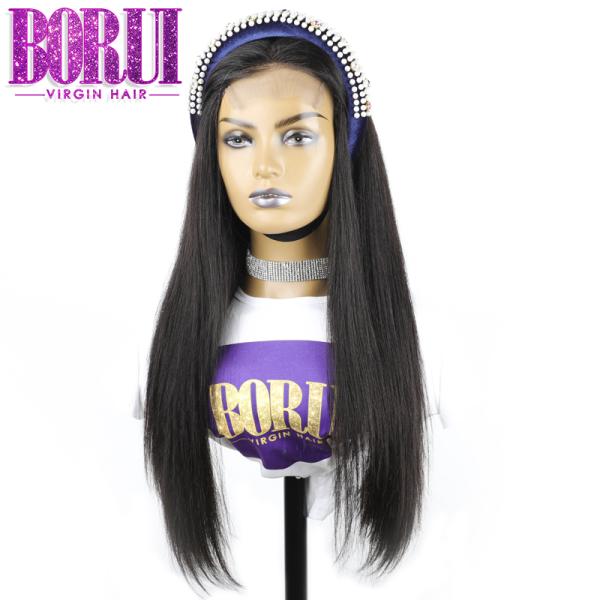 Straight Wave Custom Lace Wigs Malaysian 100% Virgin Human Hair 250% Density
