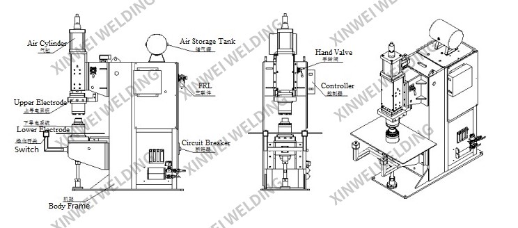 Multi Point Resistance Spot Welding Machine 7 Point Aluminum Fuel Tank Welder
