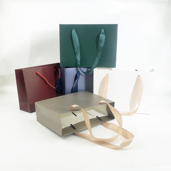 Promotional Gift Paper Cardboard Carry Bags Jewelry Packaging With Handle