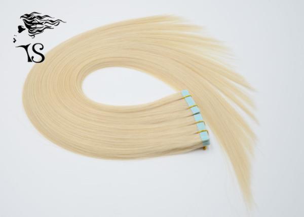 100% Indian Virgin Remy Tape In Hair Extensions Long Silky Straight Blonde 613