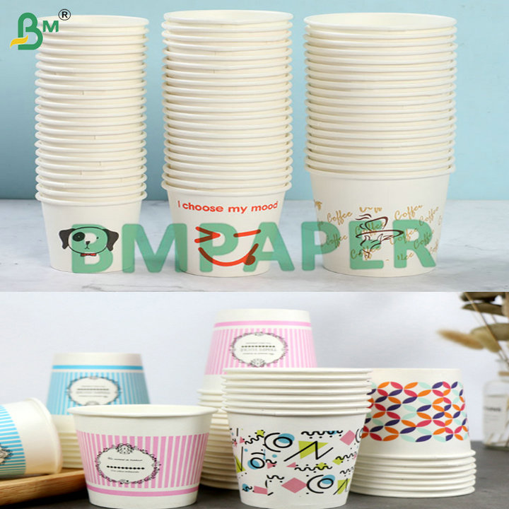 Food-Grade 170-320gsm Cup Stock Paper Extruded with PE 15 MIC  for Disposable Coffee Cups