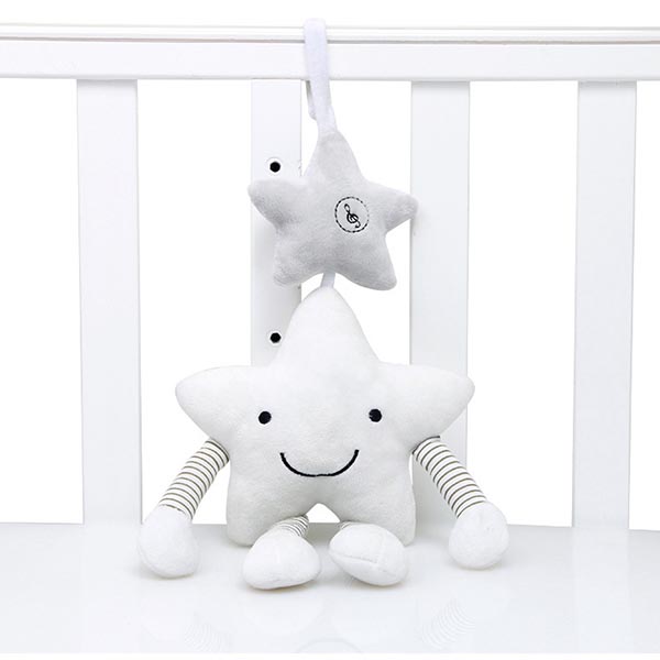 Star Shape Hanging Rattle Toys 38.5cm With Smile Emoji
