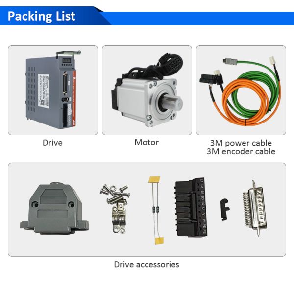 Lichuan AC Servo Motor Drivers Kit A5 LC20L 1000W 1.0KW 3.2N.m 220V 5.8A 3000RPM IP65