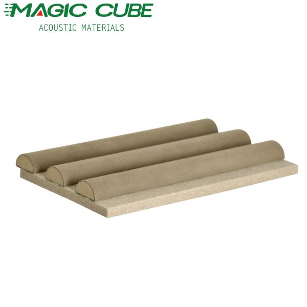 Elegant Suede-Covered Wooden Slat Acoustic Wall Panels For Interior Decoration